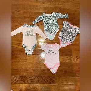 Baby Kiss leopard print onesie pack of 4 3-6 months